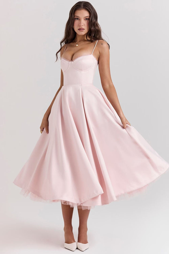 OONA | ELEGANTES MIDIKLEID MIT TRÄGERN