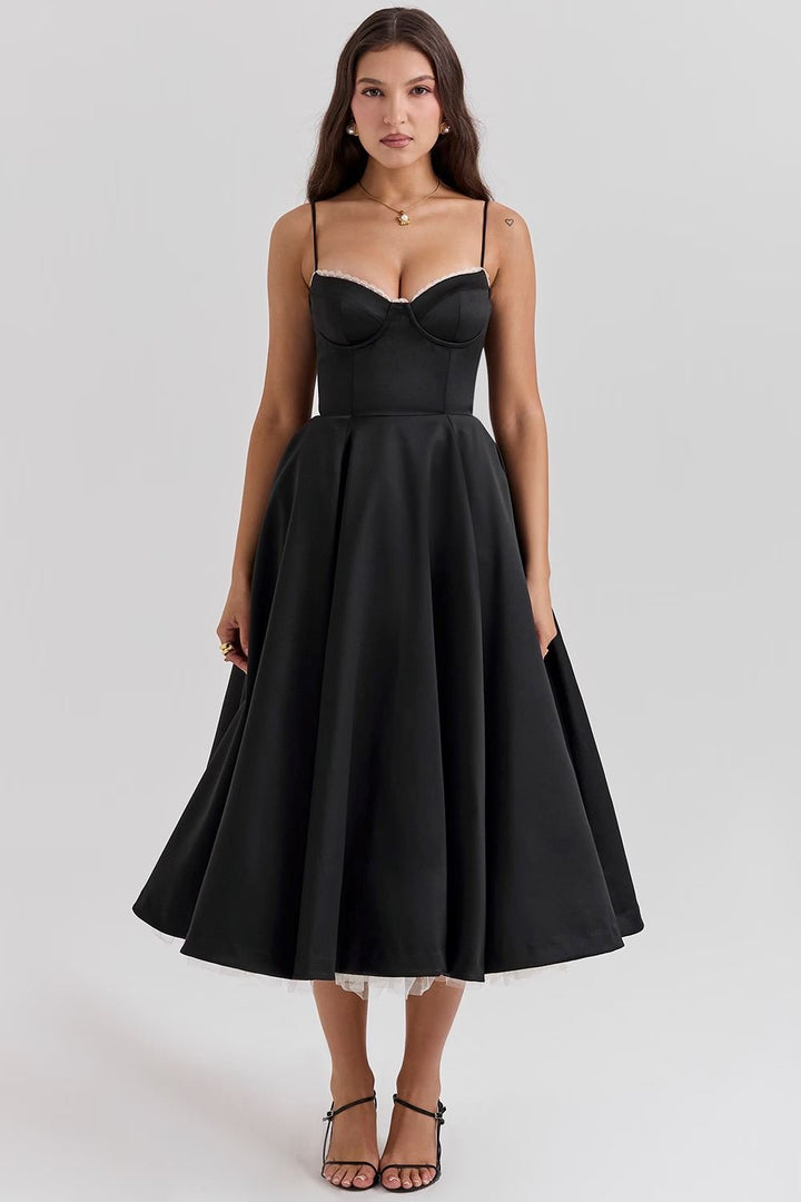 OONA | ELEGANTES MIDIKLEID MIT TRÄGERN