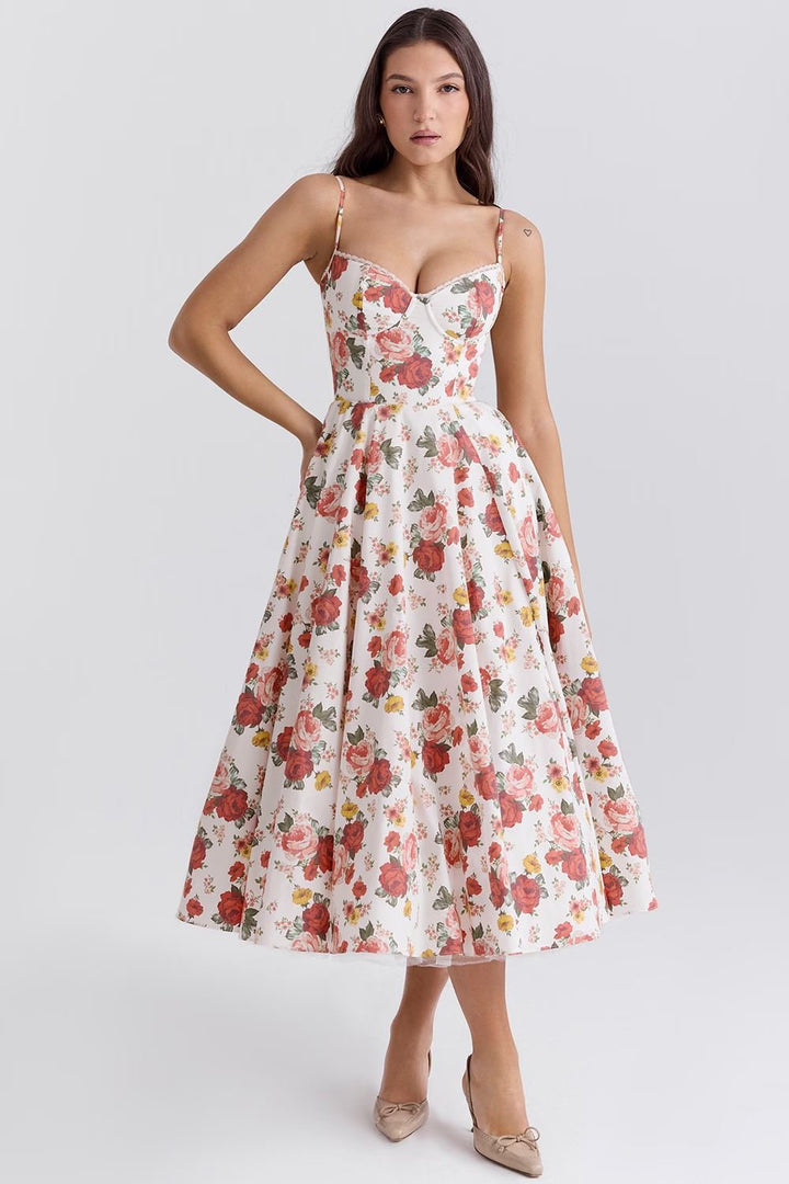 OONA | ELEGANTES MIDIKLEID MIT TRÄGERN