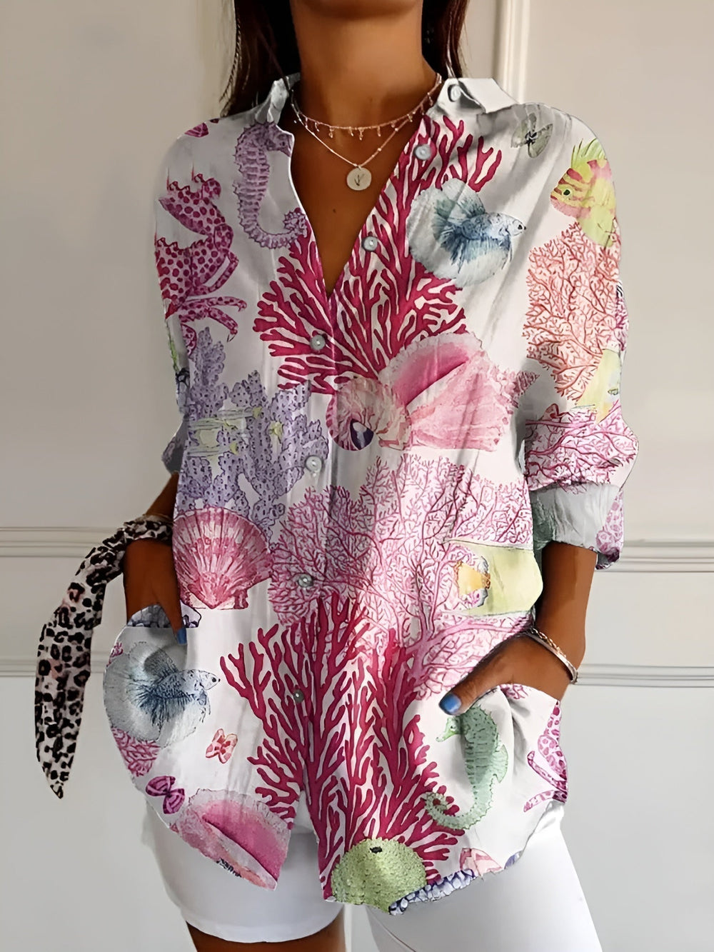 Eleanor | Elegante Blumenmuster-Frontbluse