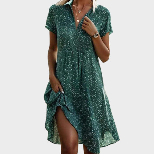 Martha Polka Dot A-Line Midi Dress