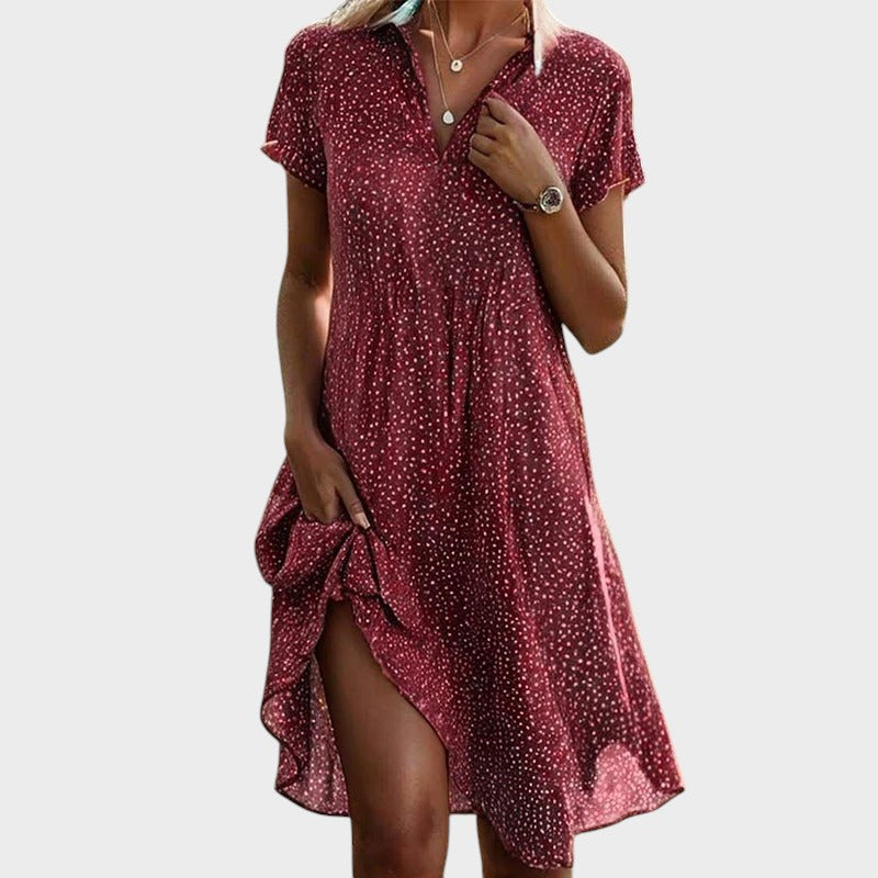 Martha Polka Dot A-Line Midi Dress
