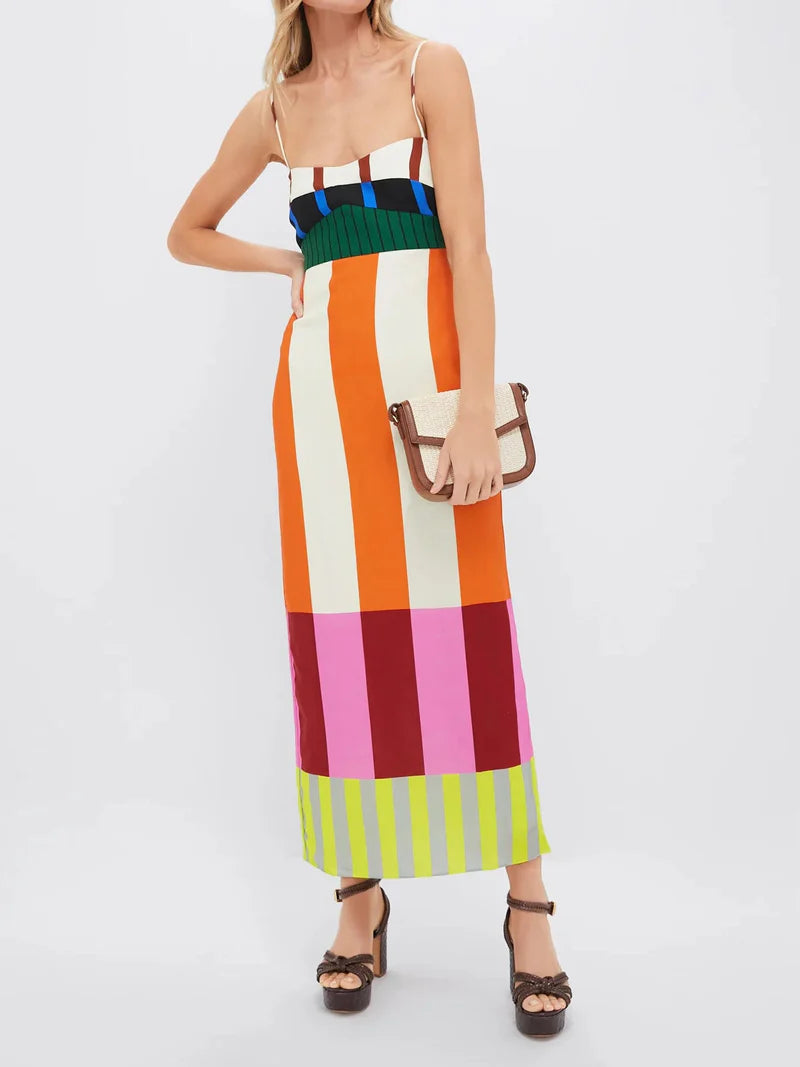 Paloma™ | Maxi-Kleid mit buntem Streifenmuster