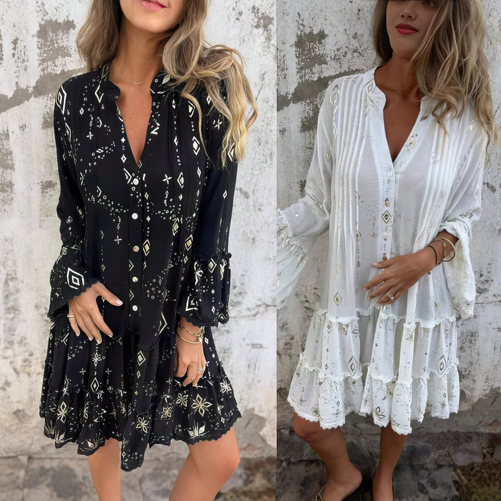Mara | Trendiges Mini-Kleid mit langen Ärmeln