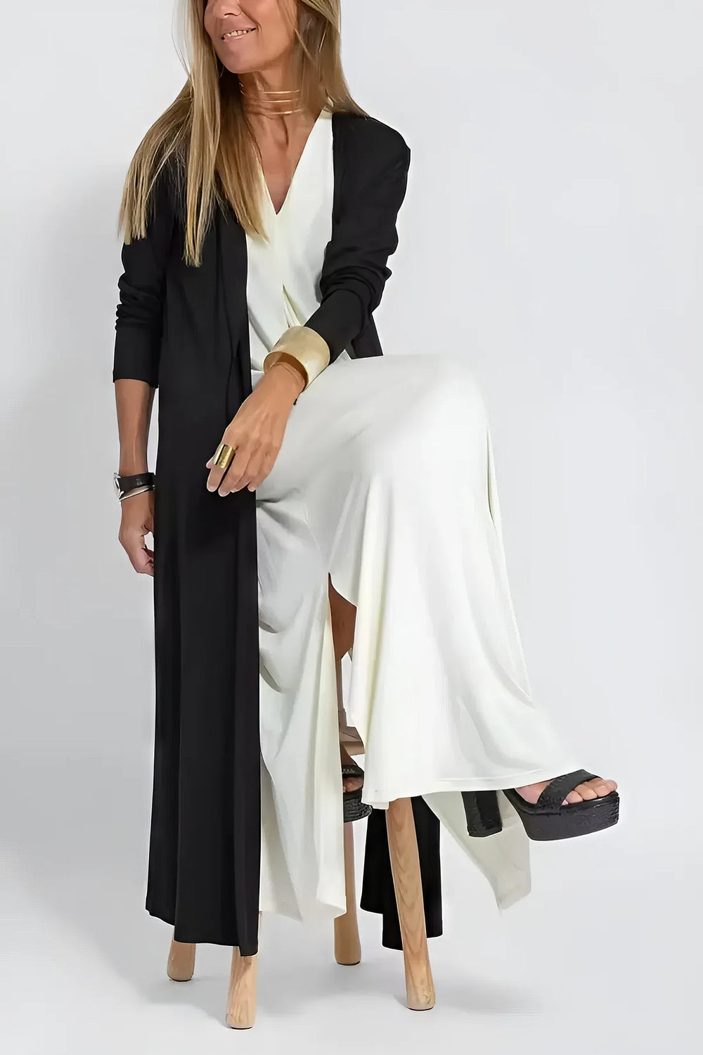 Elise | Elegantes Langes Kleid mit Passendem Cardigan als Geschenk