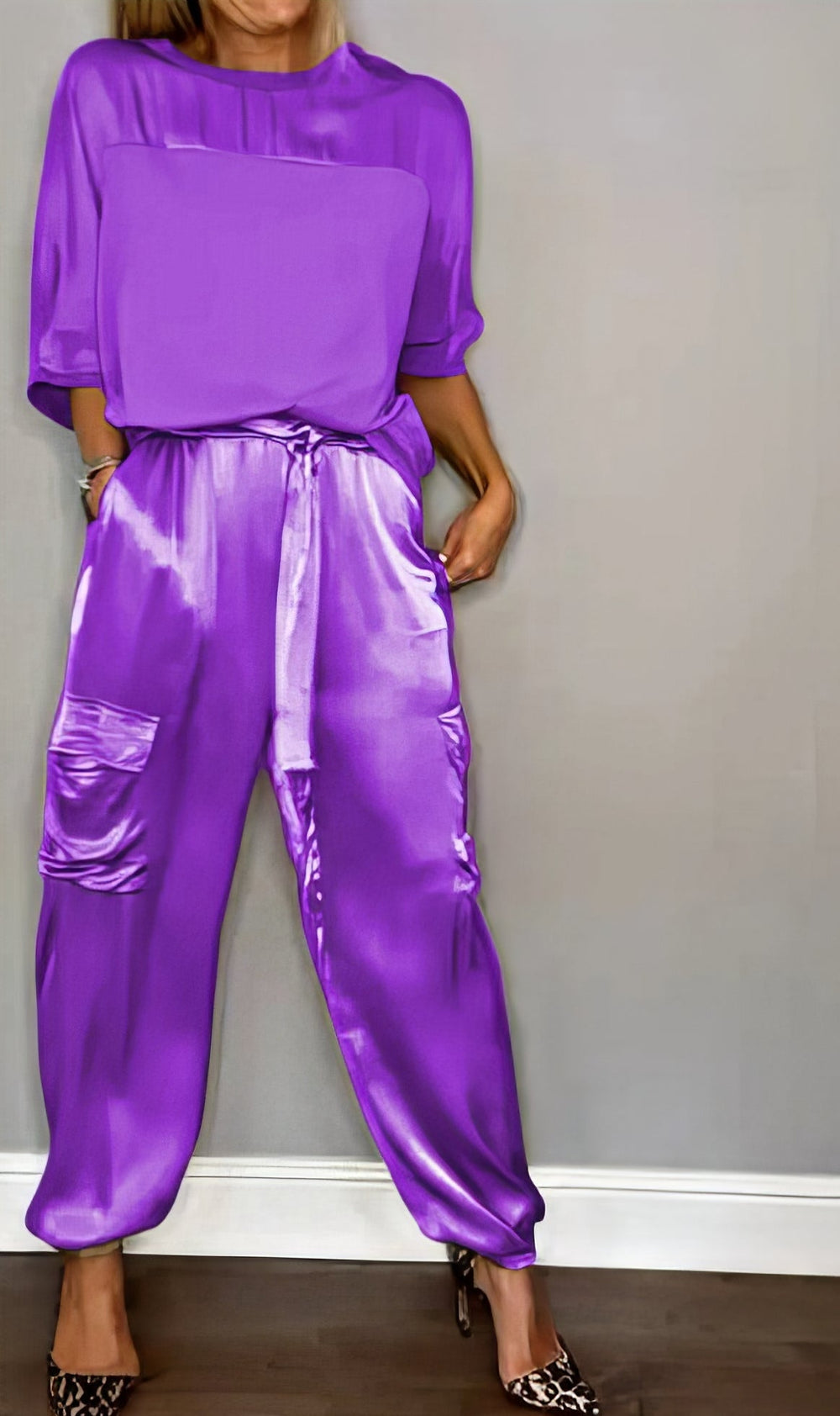 Amelia | Zwei-Teile Set mit Bluse und Cargo-Hose, Chic