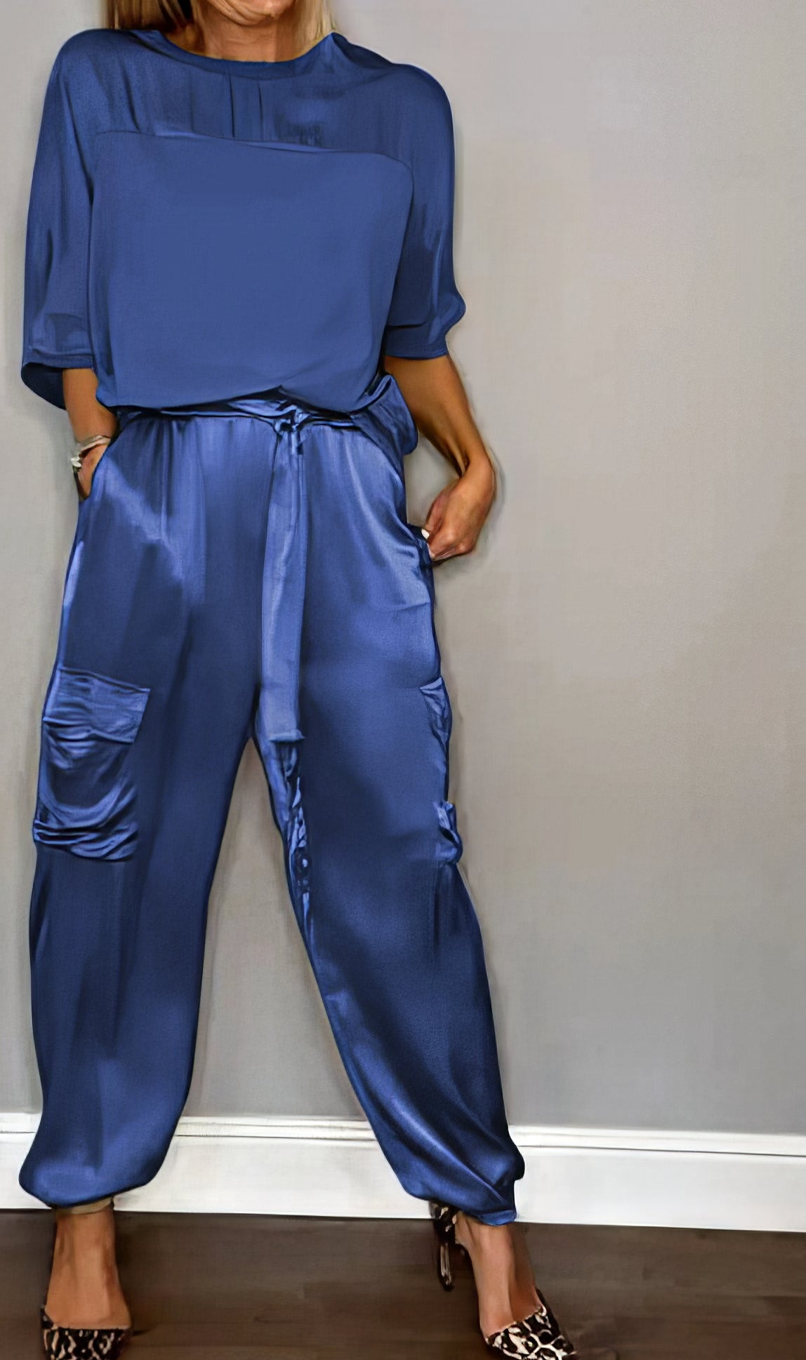 AMELIA | Zwei-Teile Set mit Bluse und Cargo-Hose, Chic