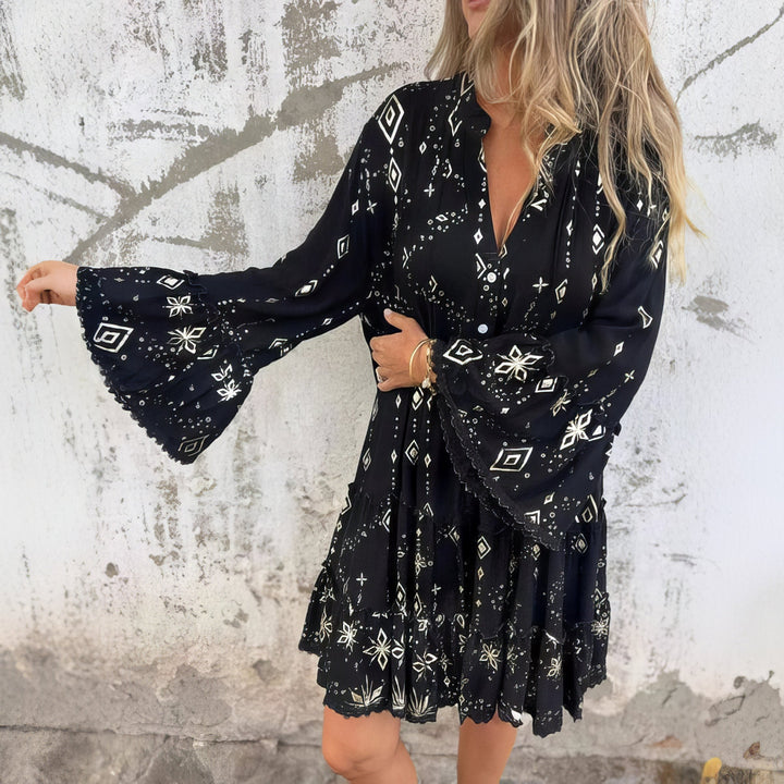 Mara – Trendiges Mini-Kleid mit langen Ärmeln