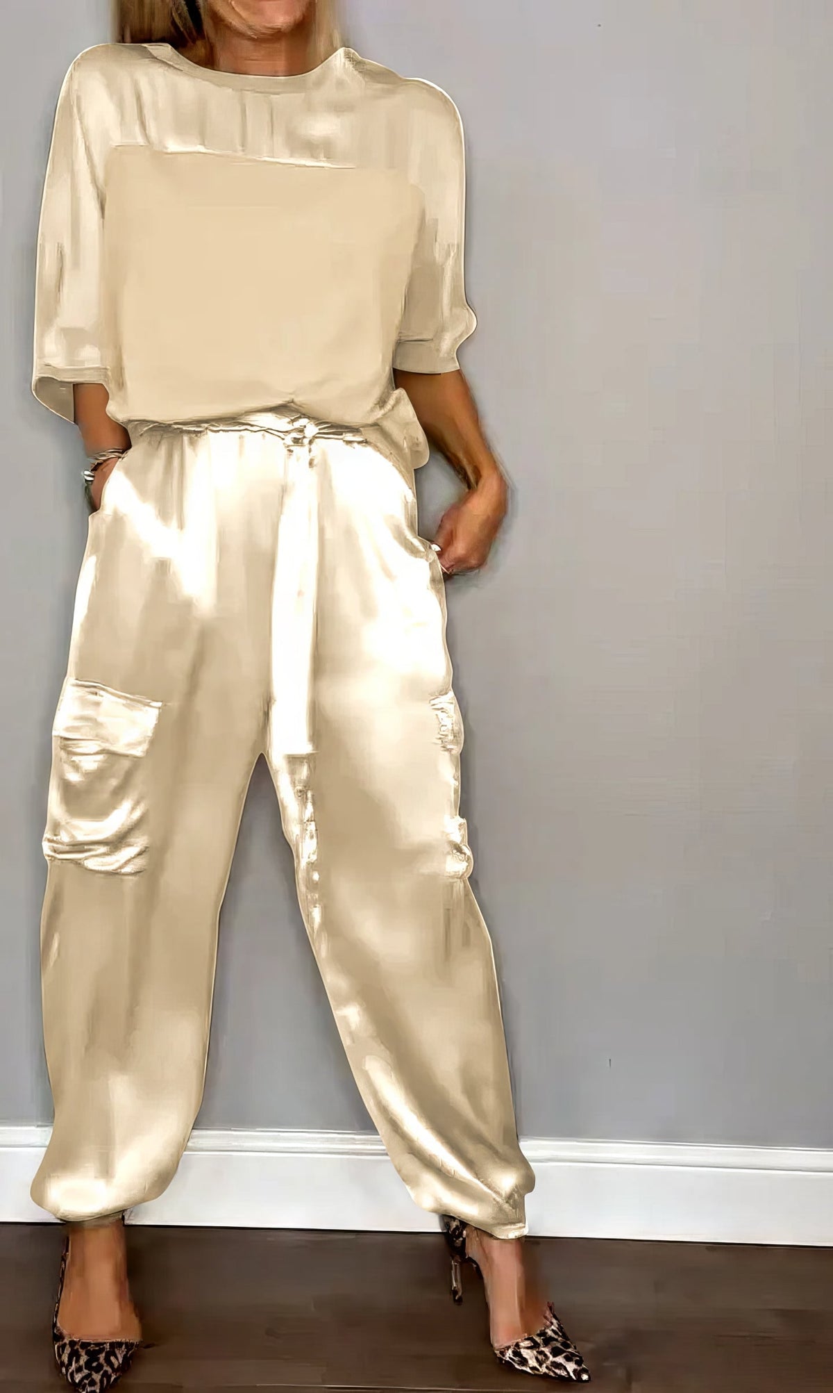 AMELIA | Zwei-Teile Set mit Bluse und Cargo-Hose, Chic