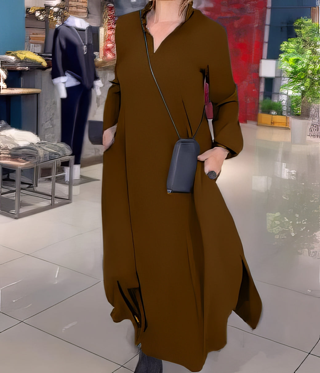 Claudia | Elastisches Langes Kleid, elegant und modisch